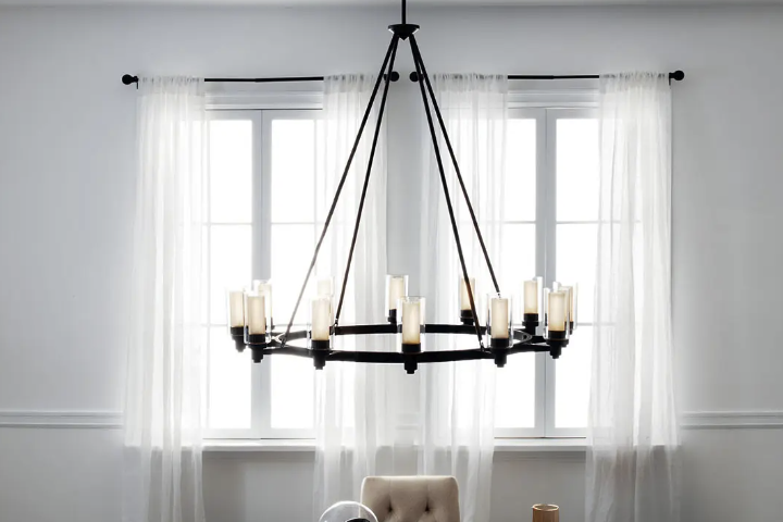 Stunning Modern Bronze Round Chandelier