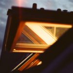 Photo retro sunset ceiling lamp